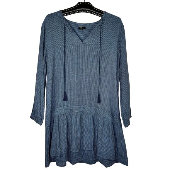 Rails Lydia Salem Stripe Drop Waist Linen Dress Small - Picture 2 of 13